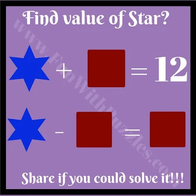 Find the value of Star (S). T + S = 12 S - T = T