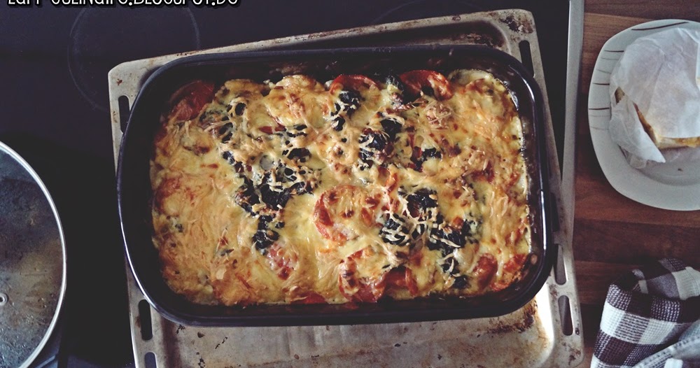 vegetarische Tomaten-Spinat-Lasagne