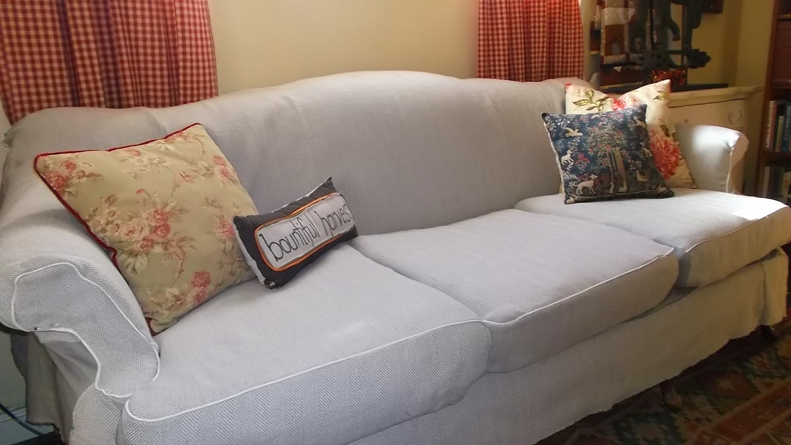living a cottage life Camel Back Sofa Slipcover, Part 2