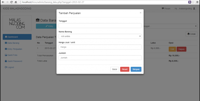 Aplikasi Penjualan Dengan PHP Dan Mysql Free Untuk Pembelajaran Aplikasi Penjualan Dengan PHP Dan Mysql Free Untuk Pembelajaran