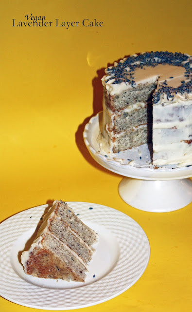 vegan lavender layer cake
