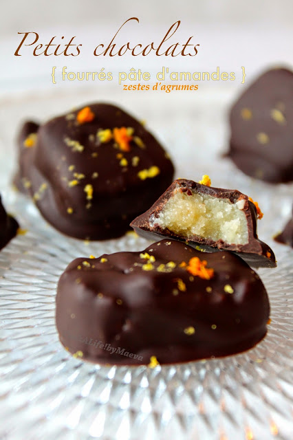 Petits chocolats fourrés pâte d'amandes maison • Cook A Life! by Maeva