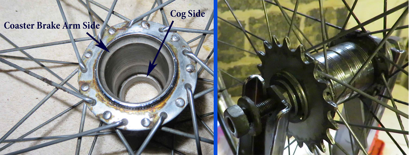 Coaster brake hub with plain background