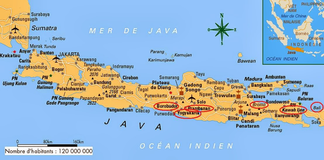 Mon de voyages Notre Itinéraire de 3 semaines en Indonésie 4 cartes pour vous situer