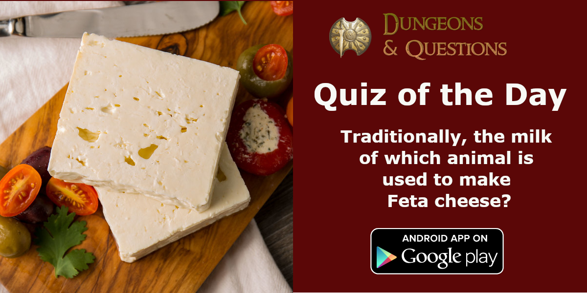 Quiz of the day Traditionally, the milk of which animal is used to