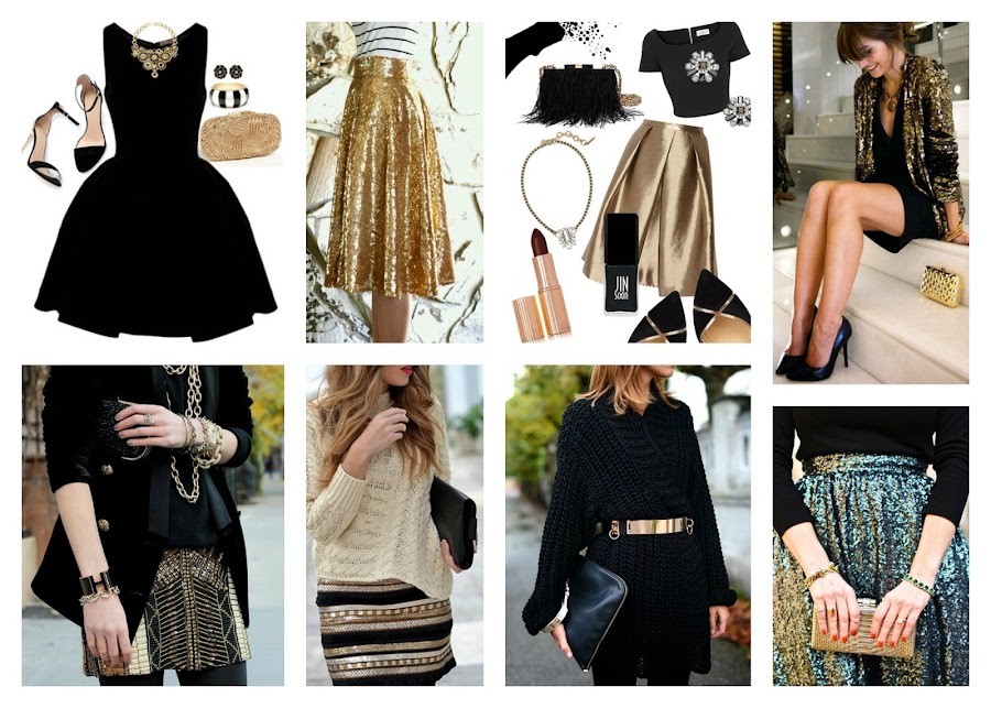 outfit gold black moda ropa