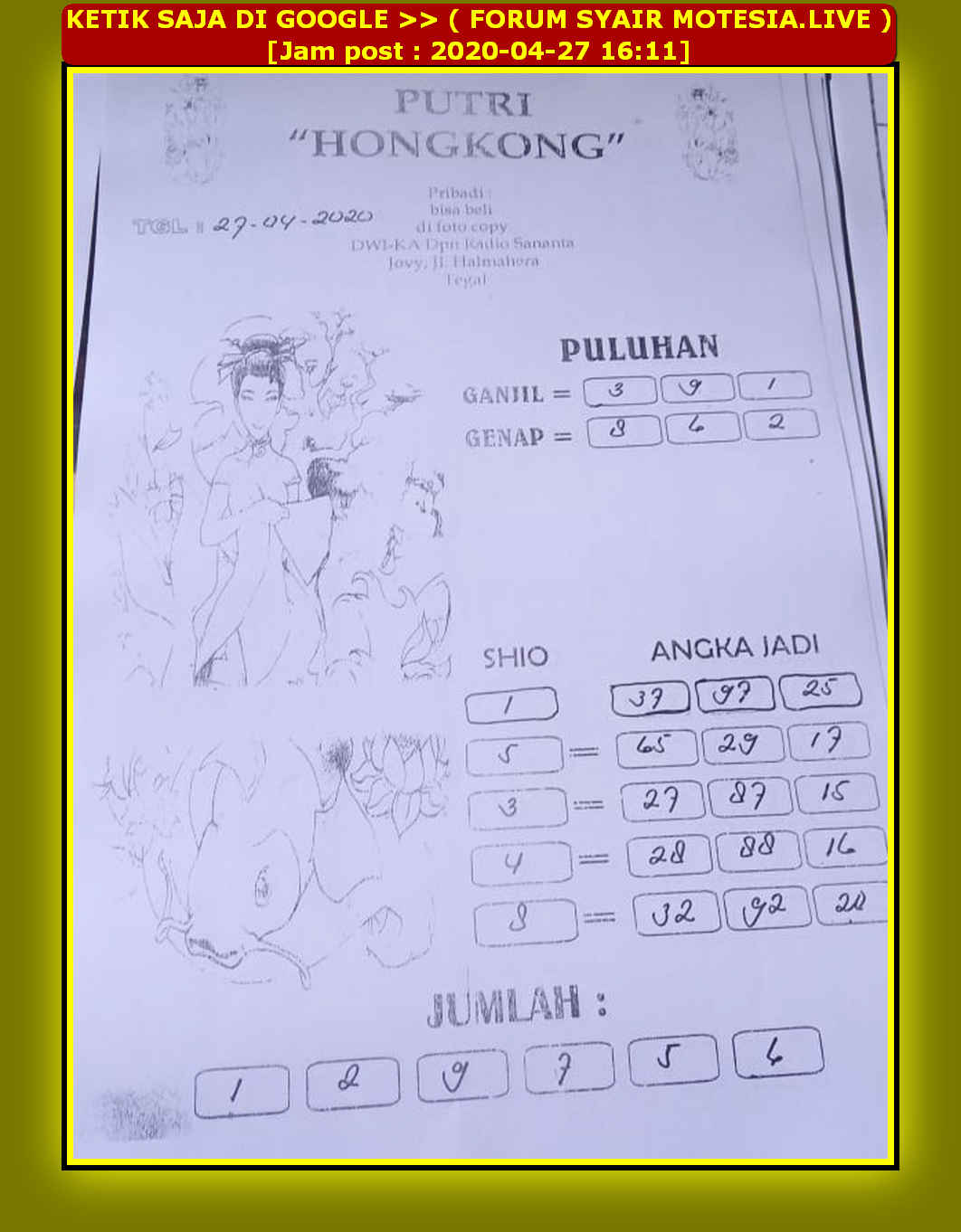 1 New Message Kode Syair Hongkong 27 April 2020 Forum Syair Togel Hongkong Singapura Sydney