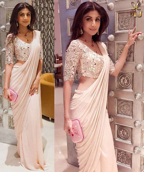 long frock designs with plain sarees
