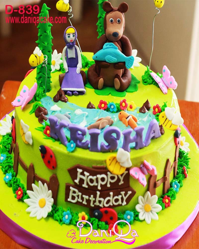 DaniQa Cake and Snack Masha and the bear Birthday cake