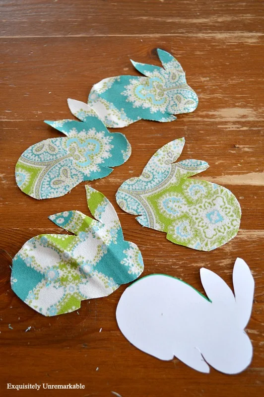 Wrinkled Easter Bunny Garland cut outs