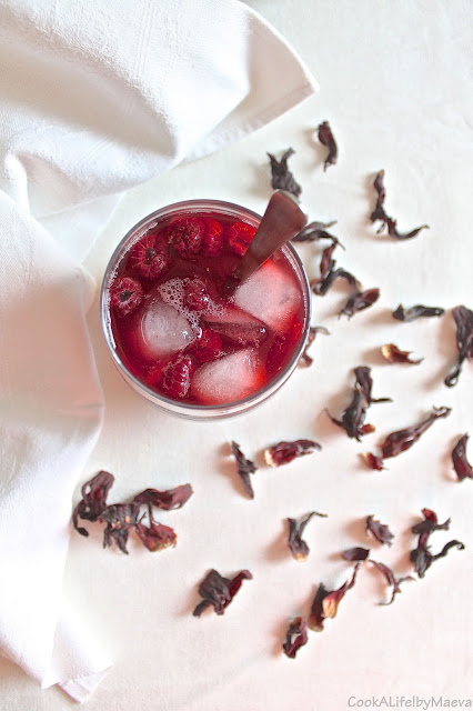 Thé glacé Earl Grey à l'hibiscus, fleur d'oranger et framboises • Cook A Life! byMaeva