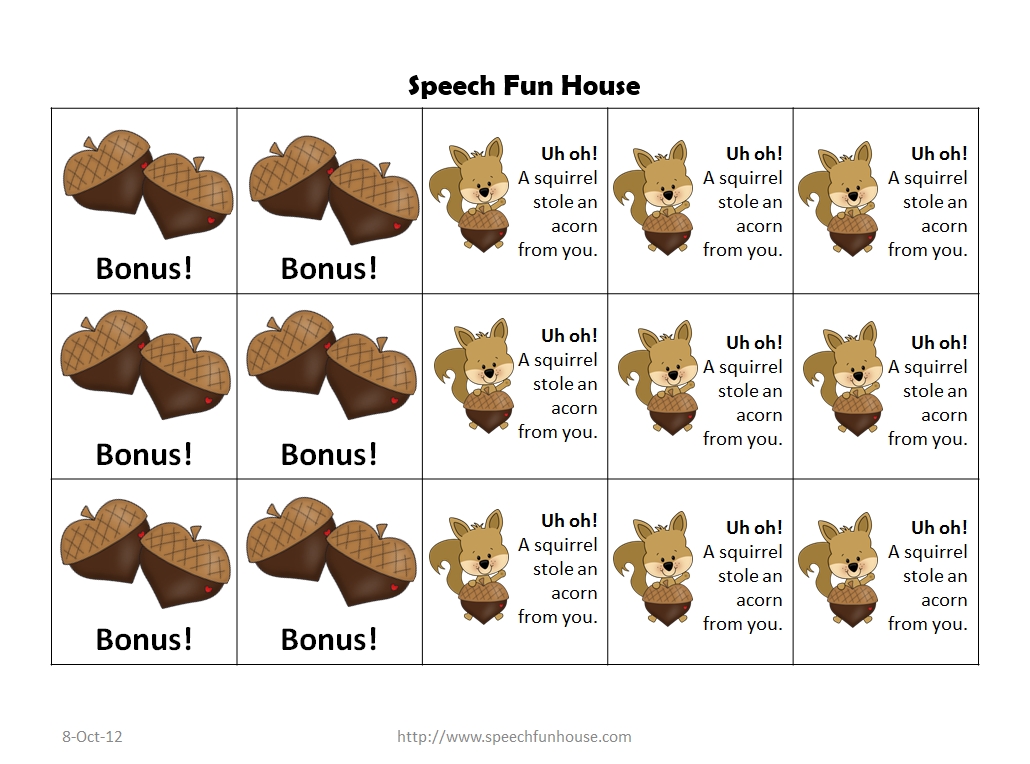 Speech Fun House: Help to collect acorns with Acorn Articulation