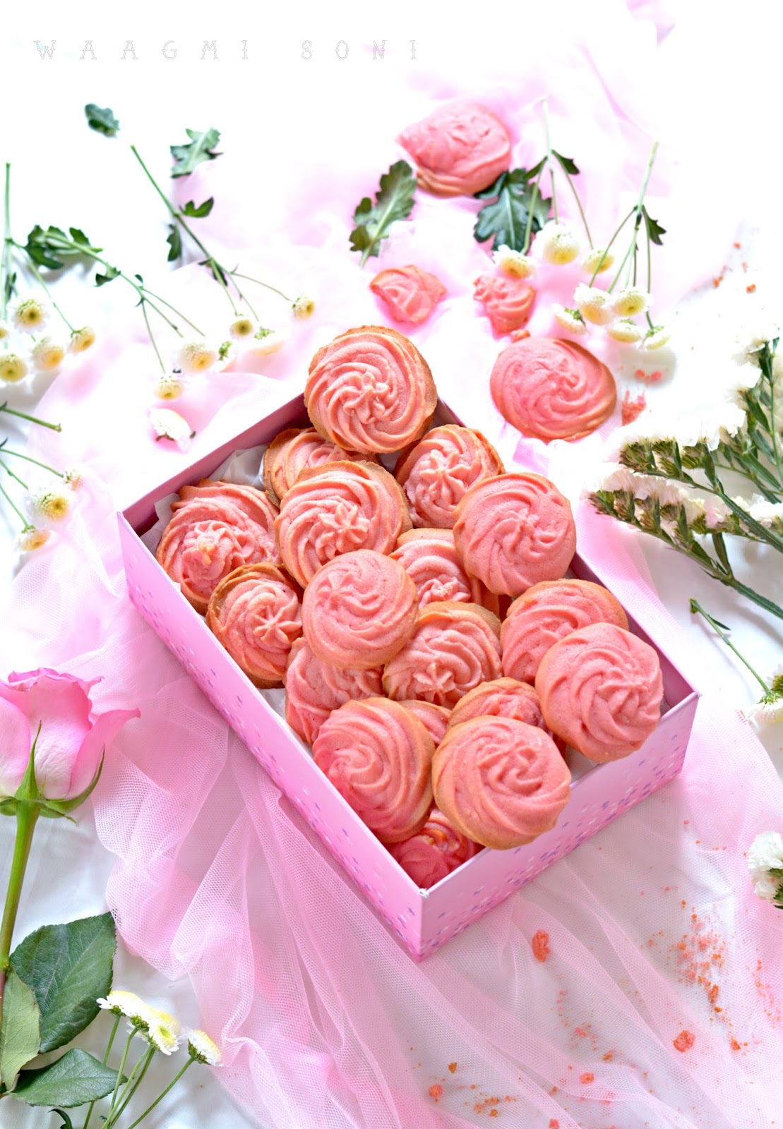 Cookingisfunn Rose flavored Butter cookies