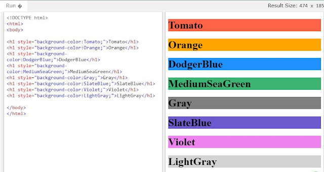 Memberi Warna HTML dengan Nama Warna Memberi Warna HTML dengan Nama Warna