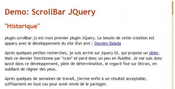 Plugin JQuery : Scrollbar