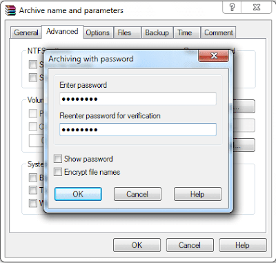 Masukkan Password - Mengunci Folder dengan Winrar - Windows