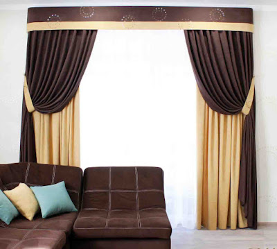 modern brown curtains designs for living room hall window treatment