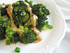 Roasted Broccoli with Miso-Tahini-Tamari Sauce