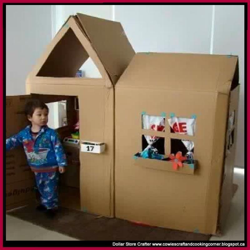 Dollar Store Crafter Turn Cardboard Boxes Into A Great Playhouse