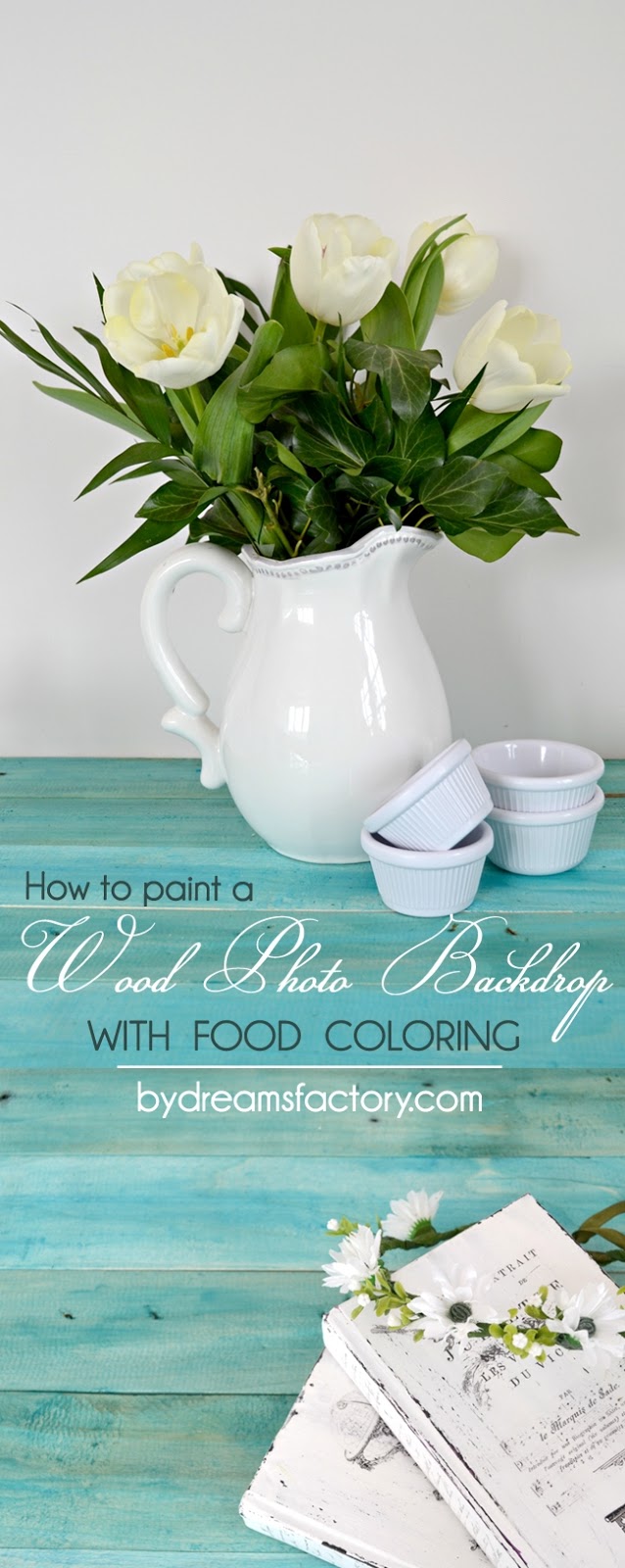 How to paint a wood photo backdrop with food coloring