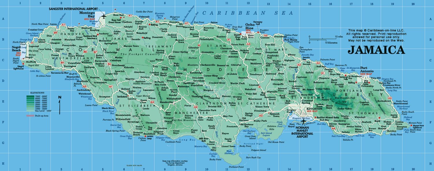 Jamaica Mapas Geogr Ficos Da Jamaica Geografia Total
