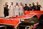 HH Sheikh Ahmed Al Nahyan,QNet's Patron in UAE poses with the QNet Team and Sir Richard Branson