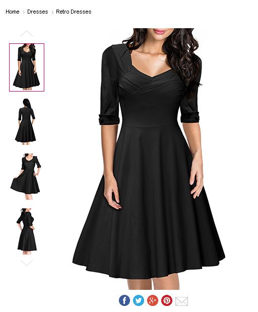 Retro Style Midi Dress Full Skirt Fit and Flare