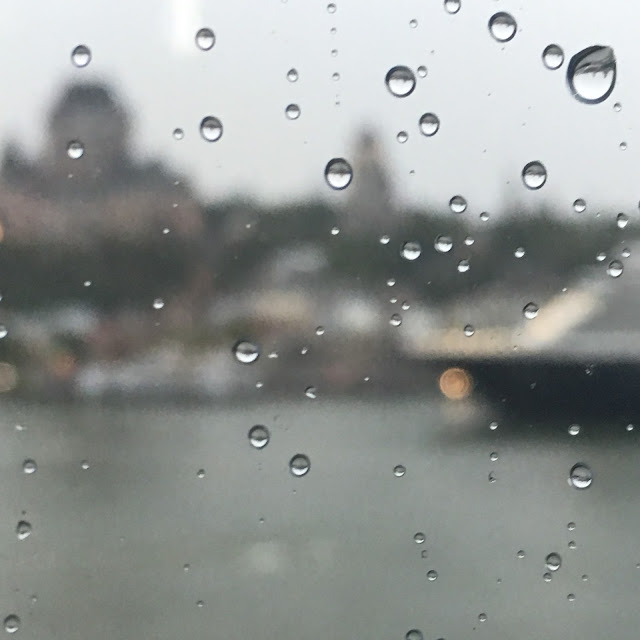 Raindrops on Window with Blurred View of Harbor - Andrea Tiffany A Glimpse of Glam
