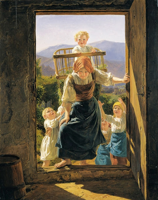 Ferdinand Georg Waldmuller - Мать с детьми возвращаются домой