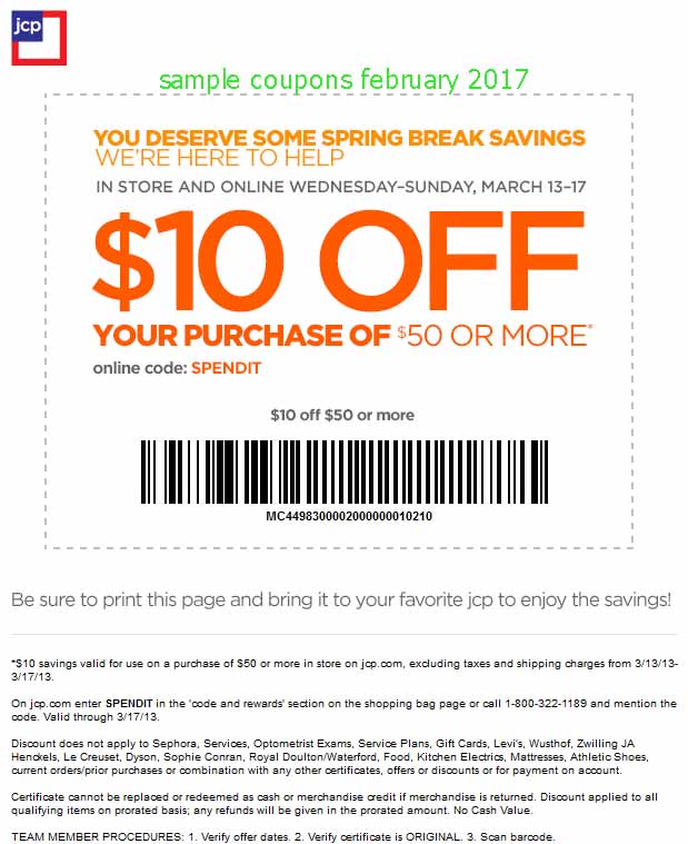 Jcp coupon code 2018