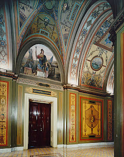 A section of Brumidi's Corridor in the  Capitol Building in Washington