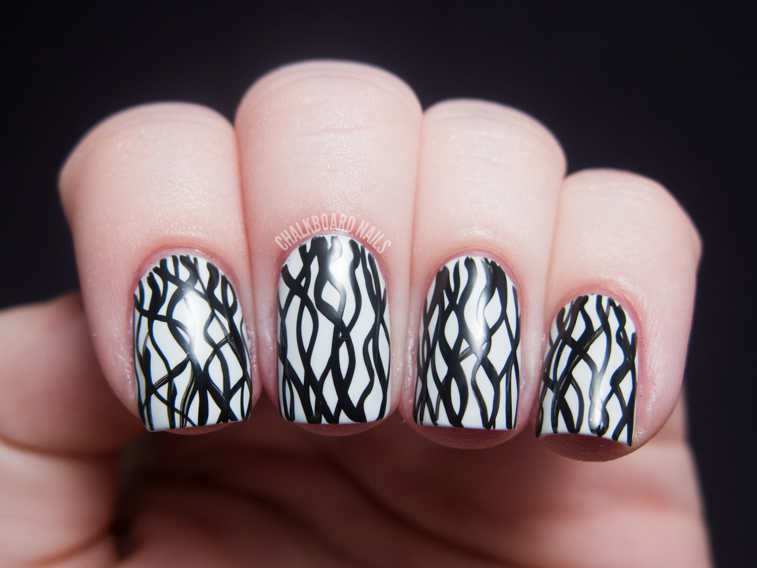  : Day 07, Black and White Nails  Chalkboard Nails  Nail Art Blog
