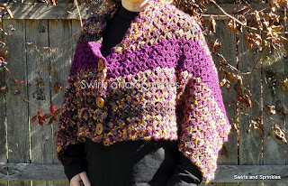 Swirls and Sprinkles: Crochet Slanted Shell Convertible Shawl Pattern