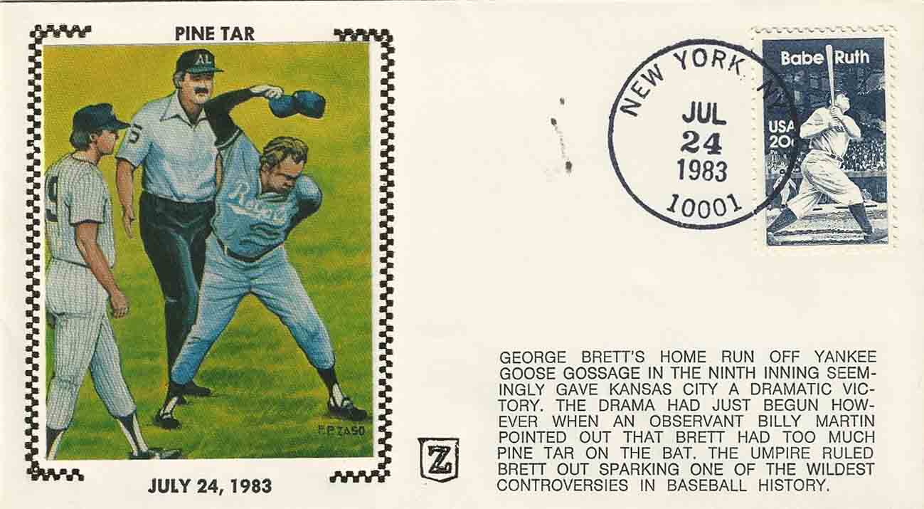Baseball Stamps & Postmarks Brett Pine Tar Game