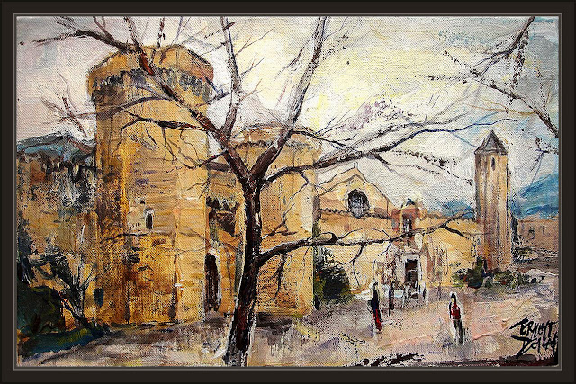 POBLET-PINTURA-TARRAGONA-MONESTIR-PAISATGES-MURALLAS-MONASTERIO-CISTER-QUADRES-PINTOR-ERNEST DESCALS-CUADROS POBLET-PINTURA-TARRAGONA-MONESTIR-PAISATGES-MURALLAS-MONASTERIO-CISTER-QUADRES-PINTOR-ERNEST DESCALS-CUADROS