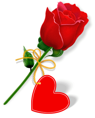 Heart Rose Valentine Card Love