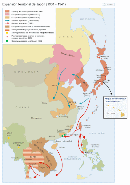 guerra mundial: objetivos expansionismo japonés asia antes pearl harbor