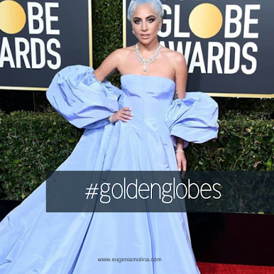 lady gaga blue dress golden globes 