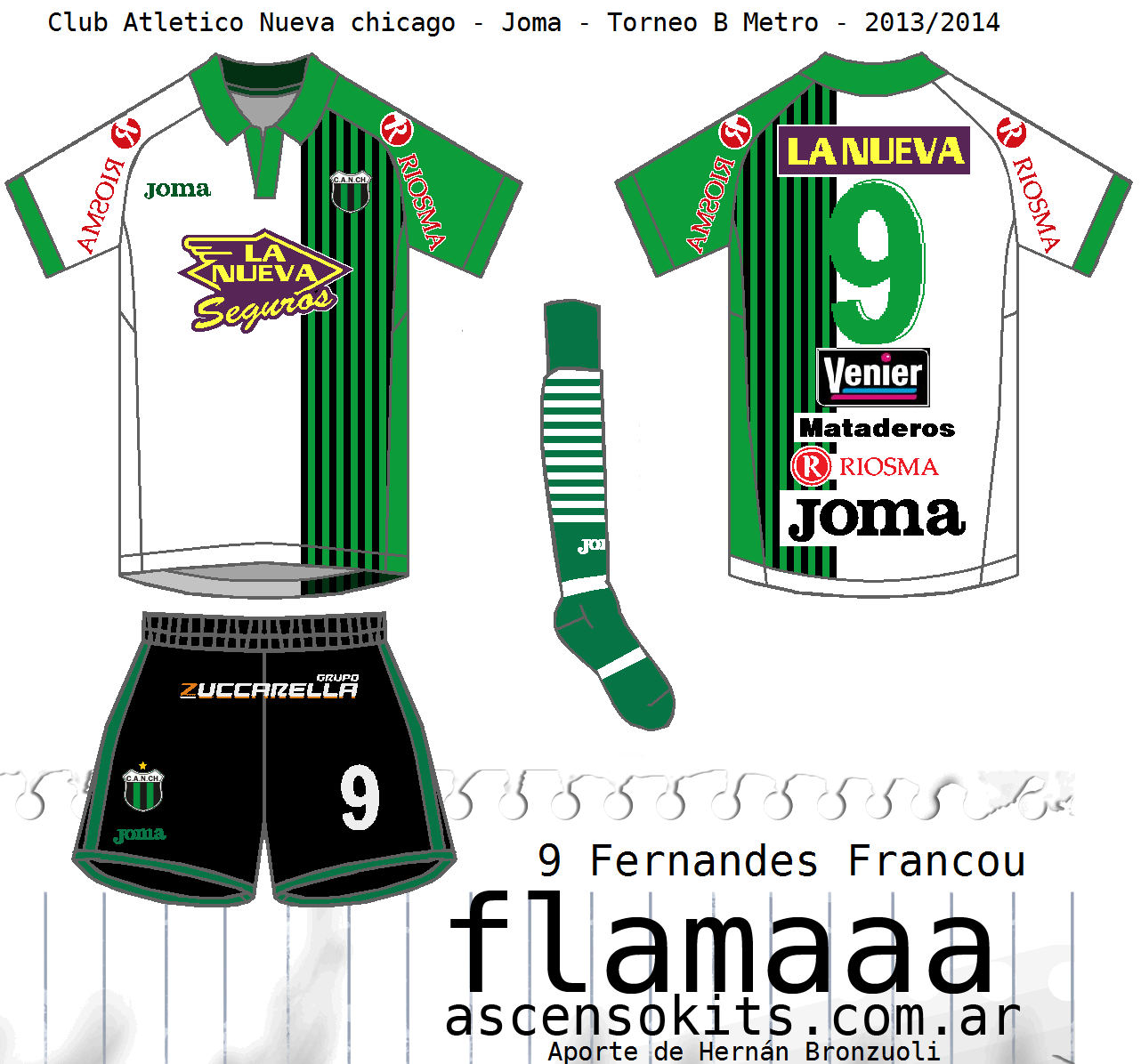 Ascensokits Club Atlético Nueva Chicago joma 13/14 Aporte de Hernan