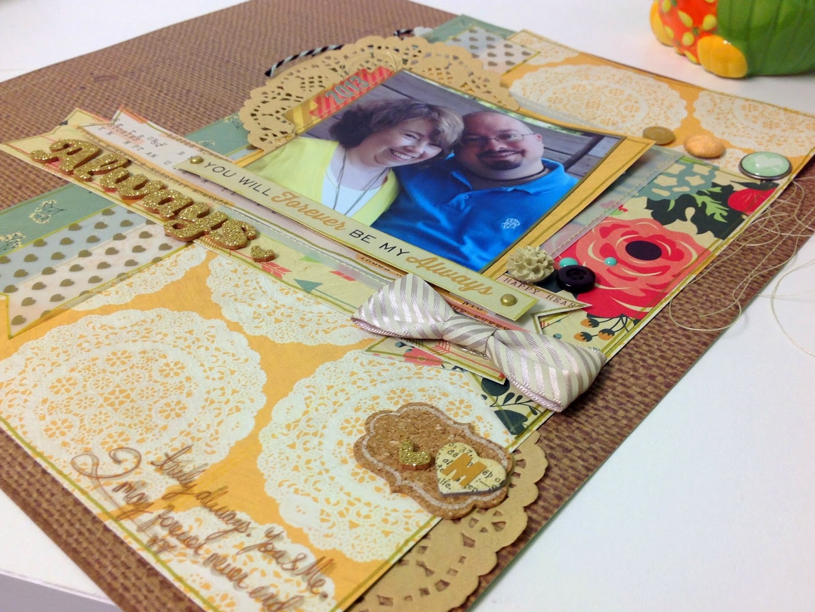Tisha's Scrappy Heart Fancy Pants DesignsBurlap & Bouquets Layout