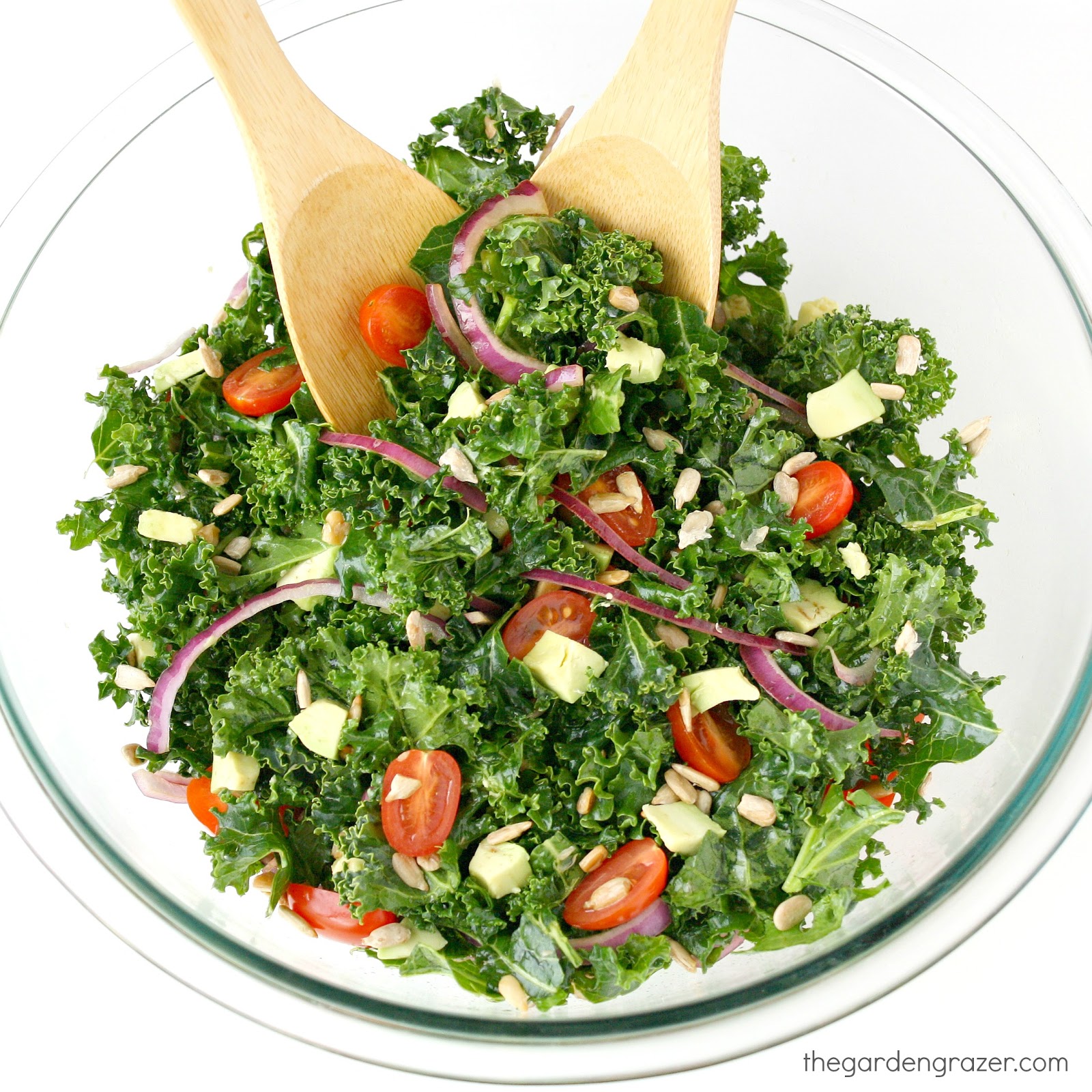 The Garden Grazer Marinated Kale Salad