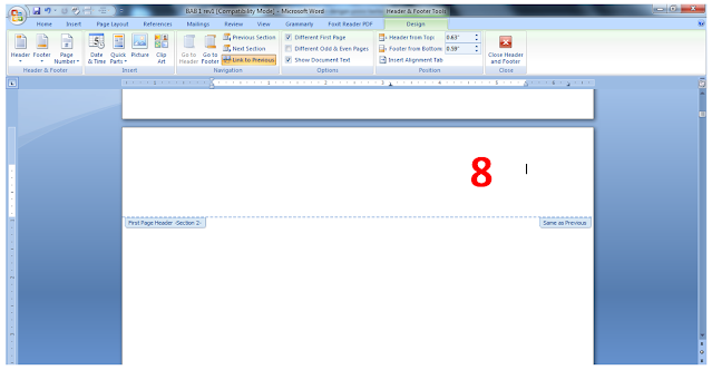 cara membedakan posisi halaman di word