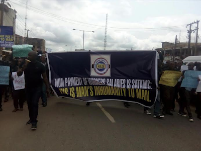 1 Photos: Edo state local government workers stage protest over unpaid salary arrears