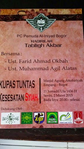 Hadirilah Tabligh Akbar "Kupas Tuntas Kesesatan Syiah" di Bogor