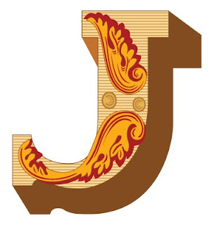 3D Graffiti Alphabet Letter J