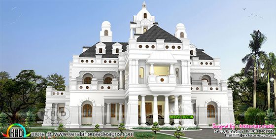 5 BHK Colonial style dormer window home