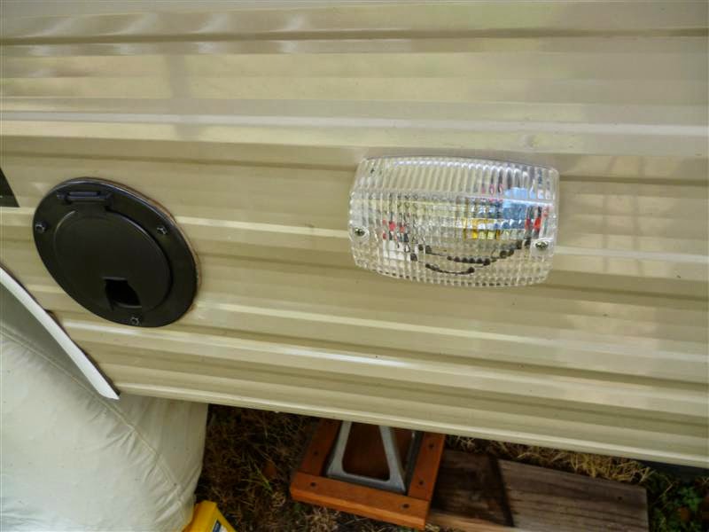 DIY RV Project Exterior Utilities Hookup Light stealth survival