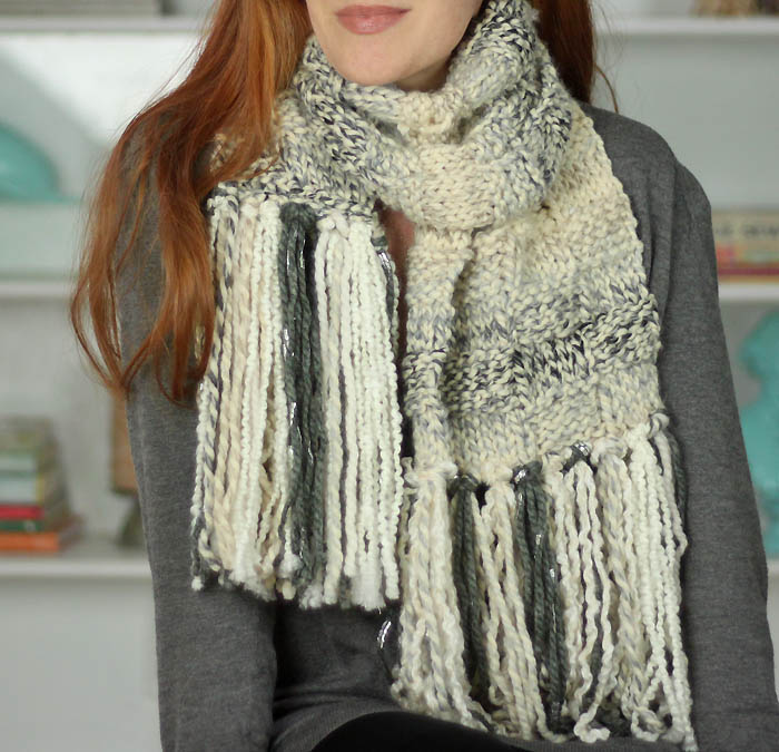 Basketweave Scarf Free Knitting Pattern - Gina Michele