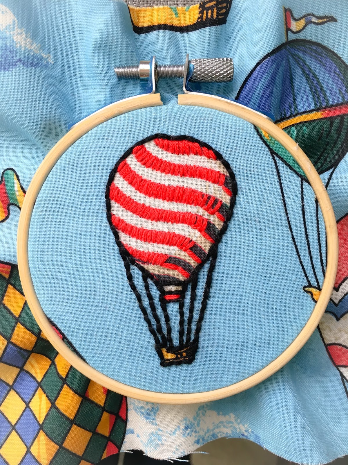 The Creative Cubby Hot Air Balloon Fabric Embroidery