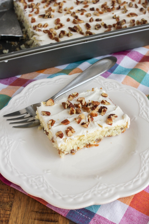 Filled with coconut and pecans and topped with a decadent coconut rum frosting, this cake is unbelievably simple to make, but beautiful and delicious enough for your holiday table.